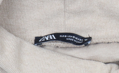 Zara Women Beige Roll Neck Pullover Jumper Size 4