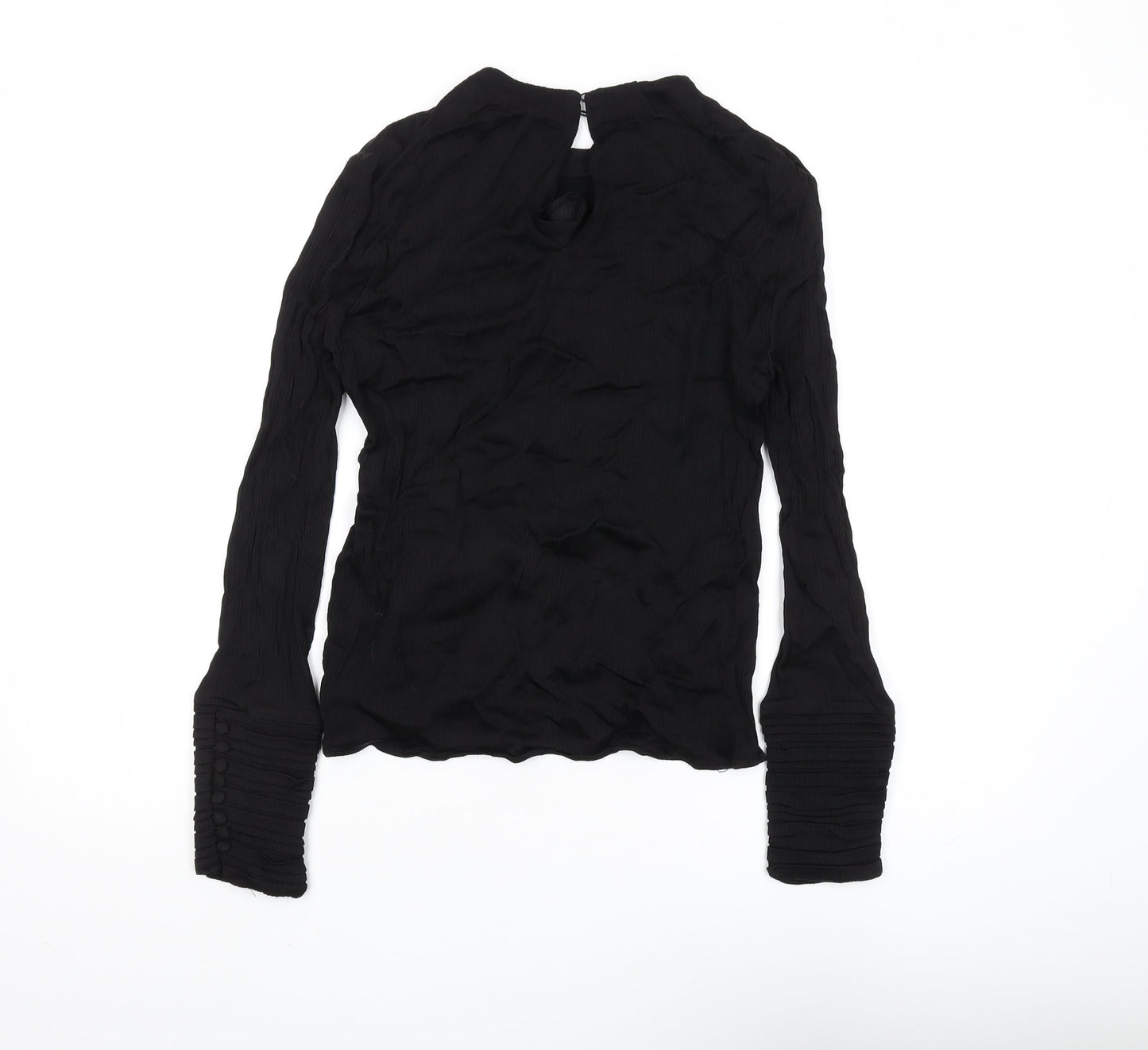 Zara Women Black Basic High Neck Blouse 2XS