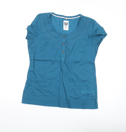 Peacocks Women's Blue Cotton T-Shirt Size 10