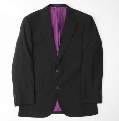 Jacamo Black Striped Suit Jacket, Men’s Size 38, Formal