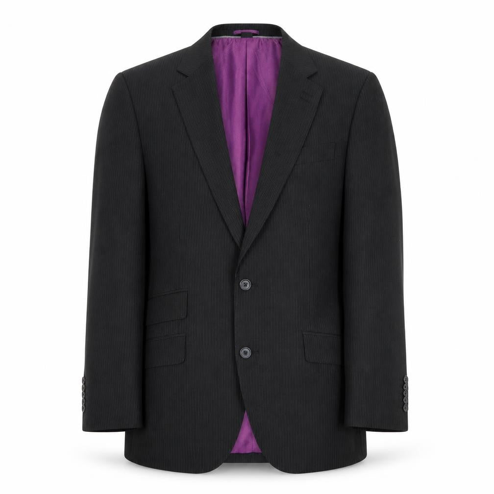 Jacamo Black Striped Suit Jacket, Men’s Size 38, Formal