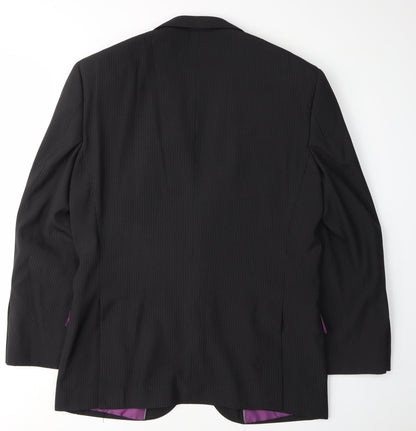Jacamo Black Striped Suit Jacket, Men’s Size 38, Formal