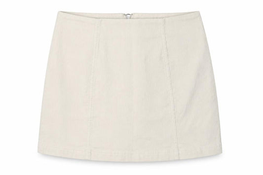 Forever 21 Women's White Corduroy Skirt, L, Zip Detail