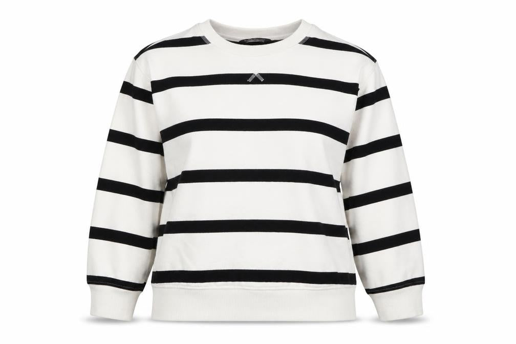 Marks & Spencer Women Ivory Striped Pullover Sweatshirt Size 14
