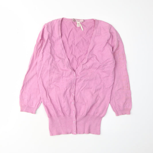 Next Women's Pink V-Neck Cardigan Size 10