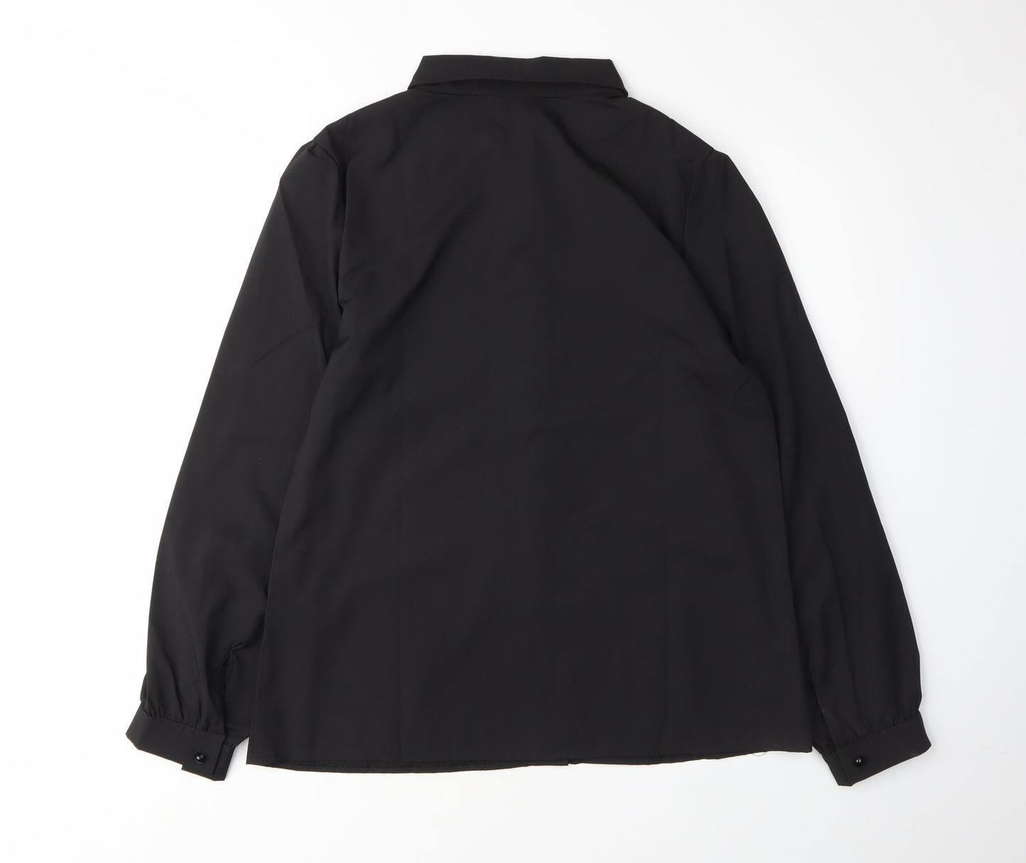 Zanzea Women's Black Collared Long Sleeve Blouse M