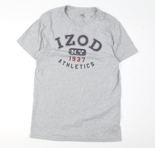 IZOD Men's Grey Graphic Print Slim Fit T-Shirt S