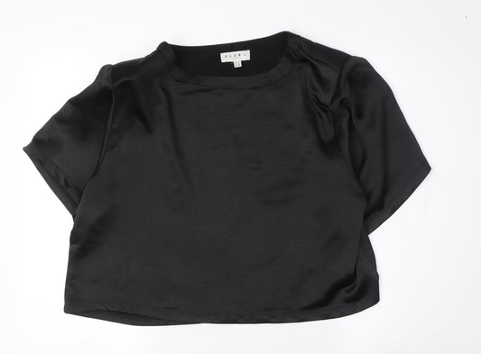 Club L Women’s Black Cropped Blouse Size 10