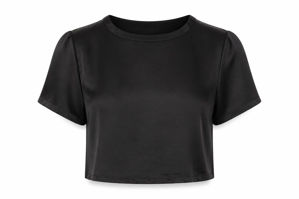 Club L Women’s Black Cropped Blouse Size 10