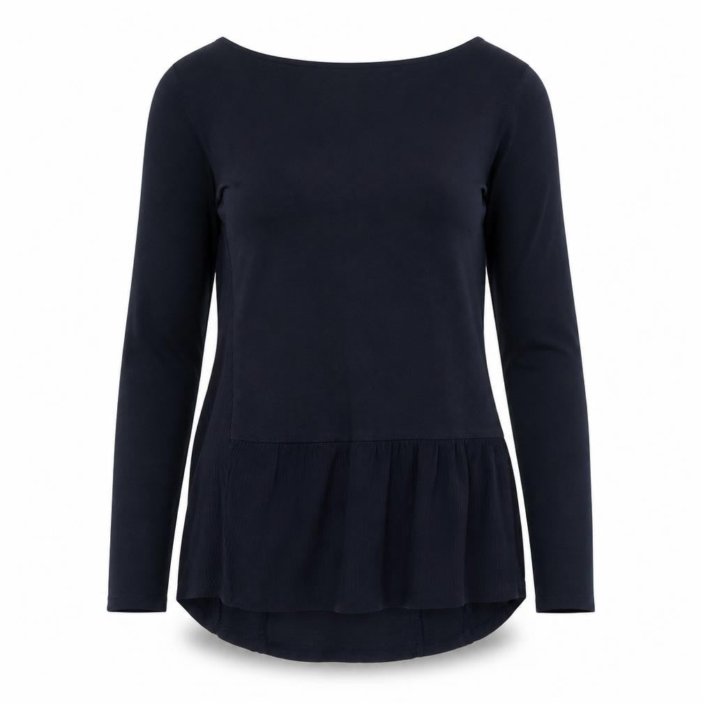 FatFace Women's Blue Boat Neck Long Sleeve Top