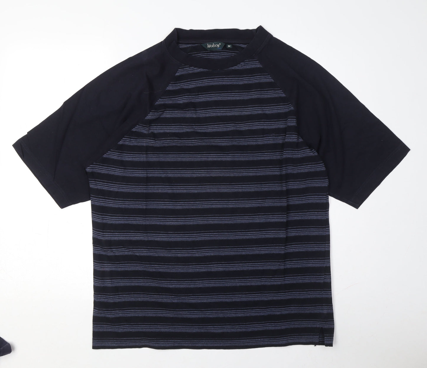 Wolsey Men's Black Striped Short Sleeve T-Shirt M