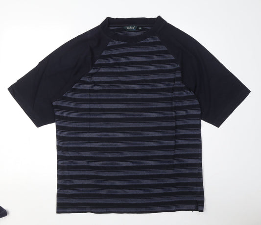 Wolsey Men's Black Striped Short Sleeve T-Shirt M