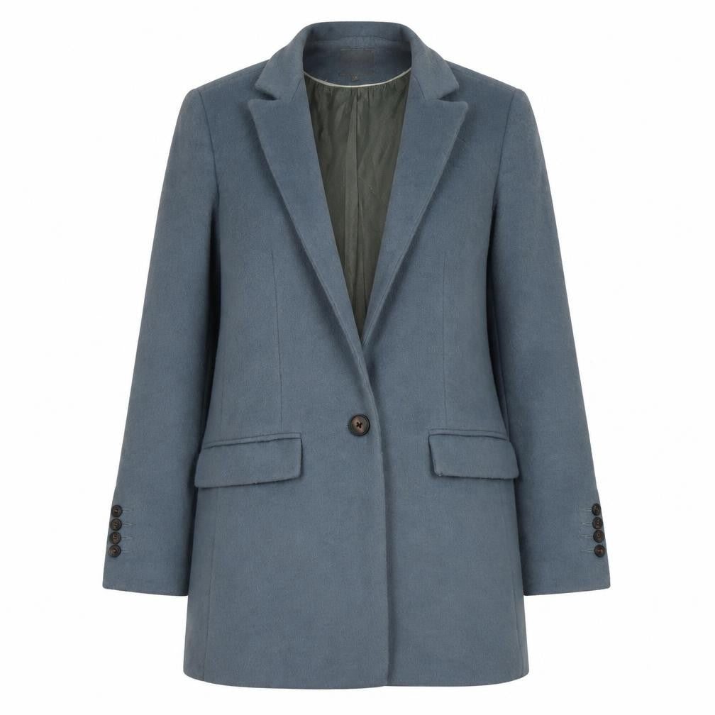 Next Women's Blue Coat Size 12, Warm Polyester Wool Blend