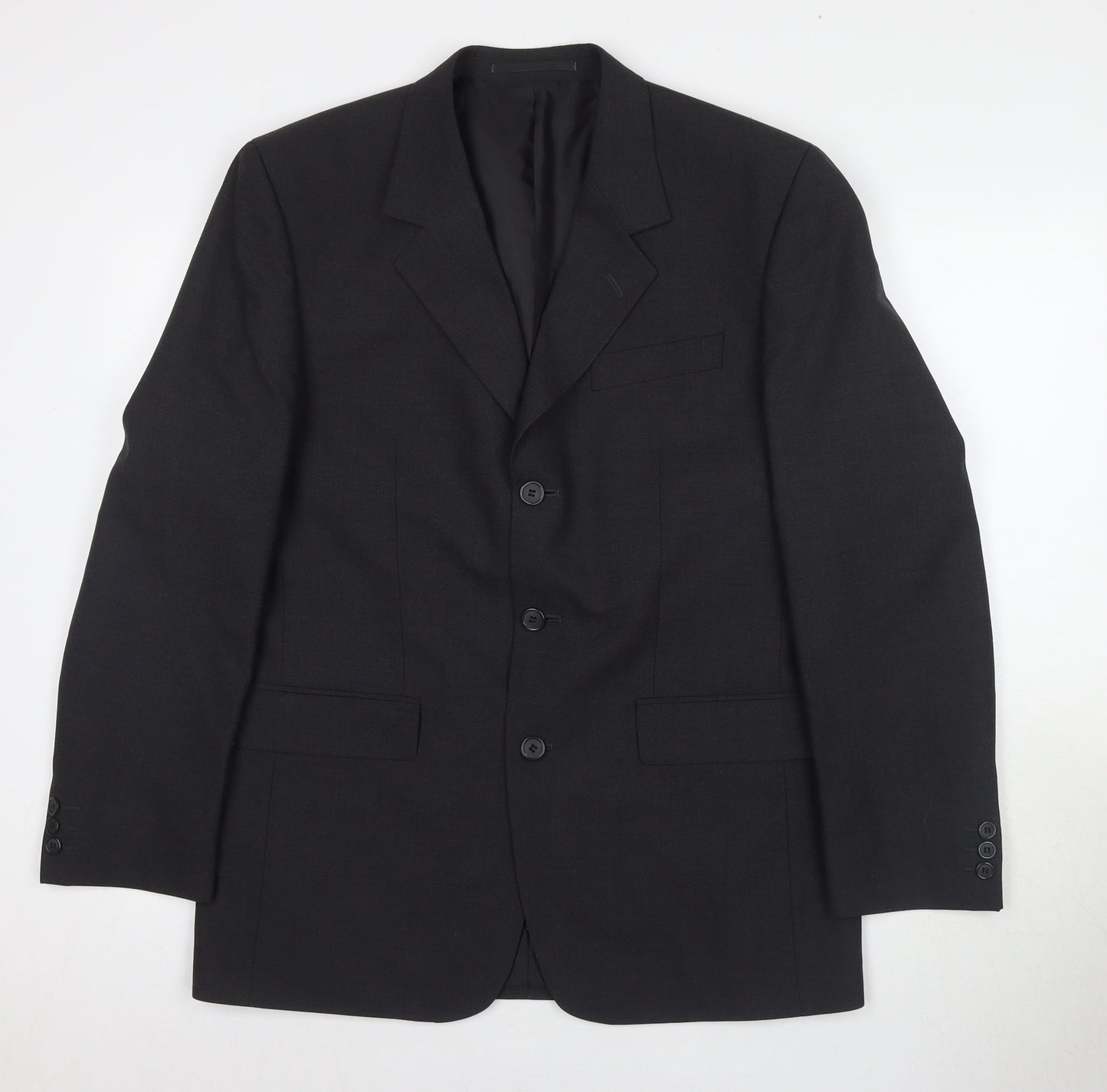 Simon Jersey Men's Black Blazer, Regular Fit, 40R