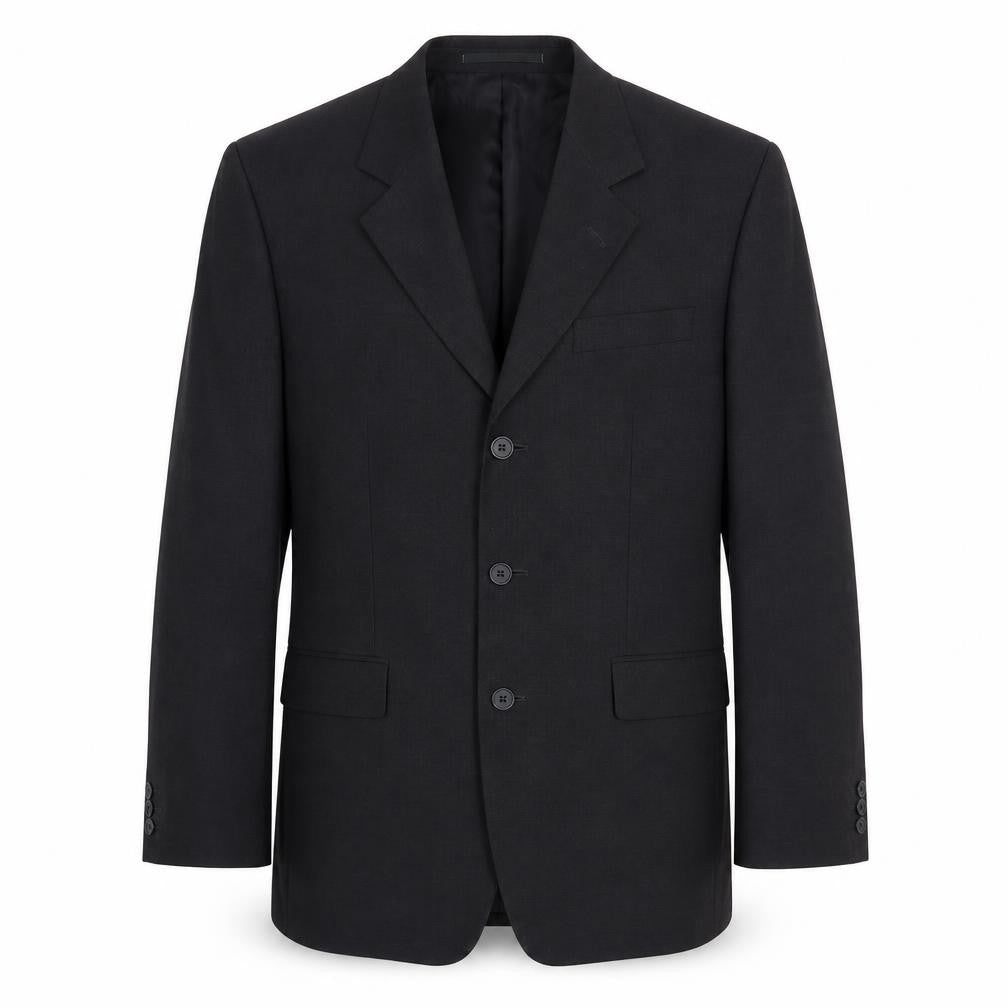 Simon Jersey Men's Black Blazer, Regular Fit, 40R