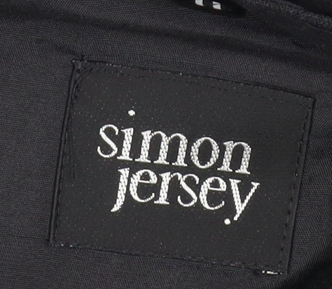 Simon Jersey Men's Black Blazer, Regular Fit, 40R