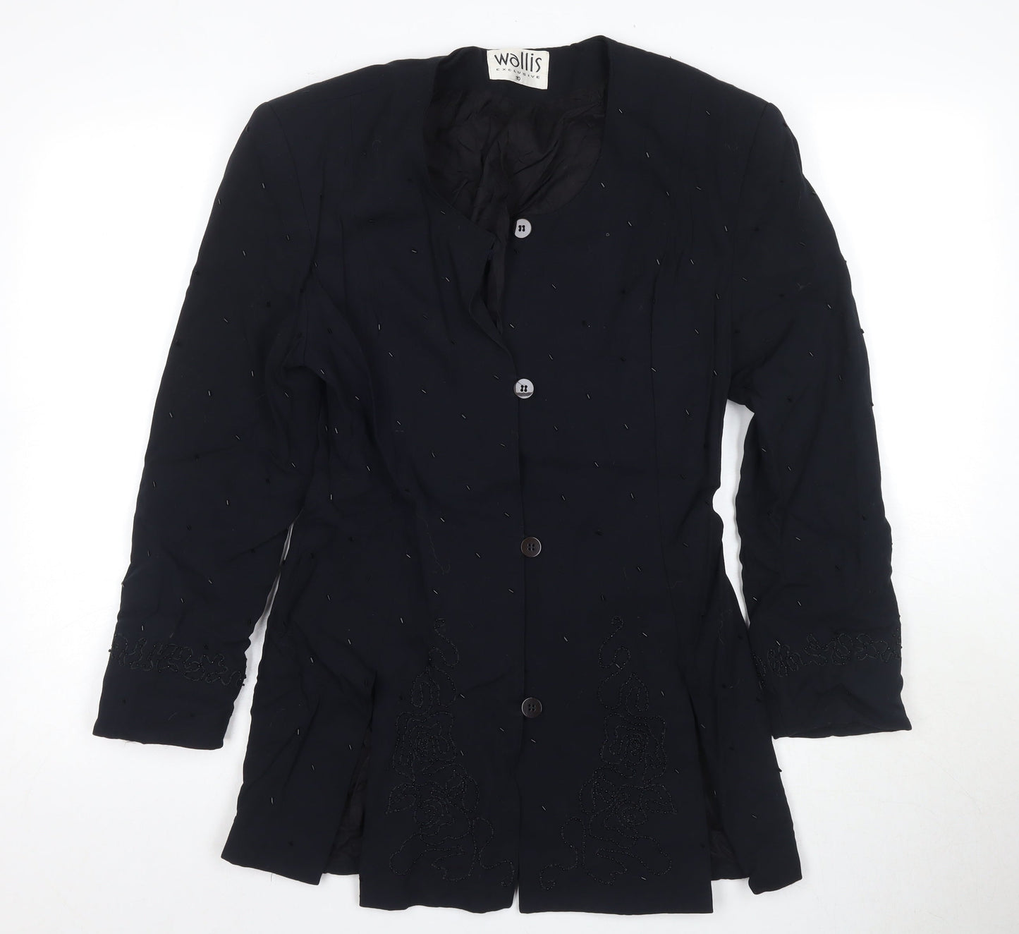 Wallis Women's Black Mid-Length Coat Size 10