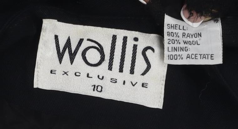 Wallis Women's Black Mid-Length Coat Size 10