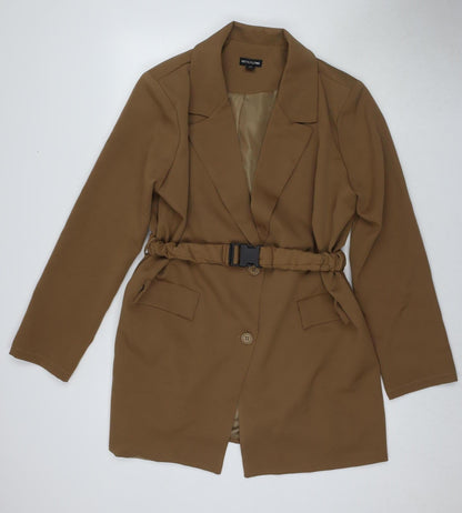 PRETTYLITTLETHING Brown Women's Trench Coat - UK 16