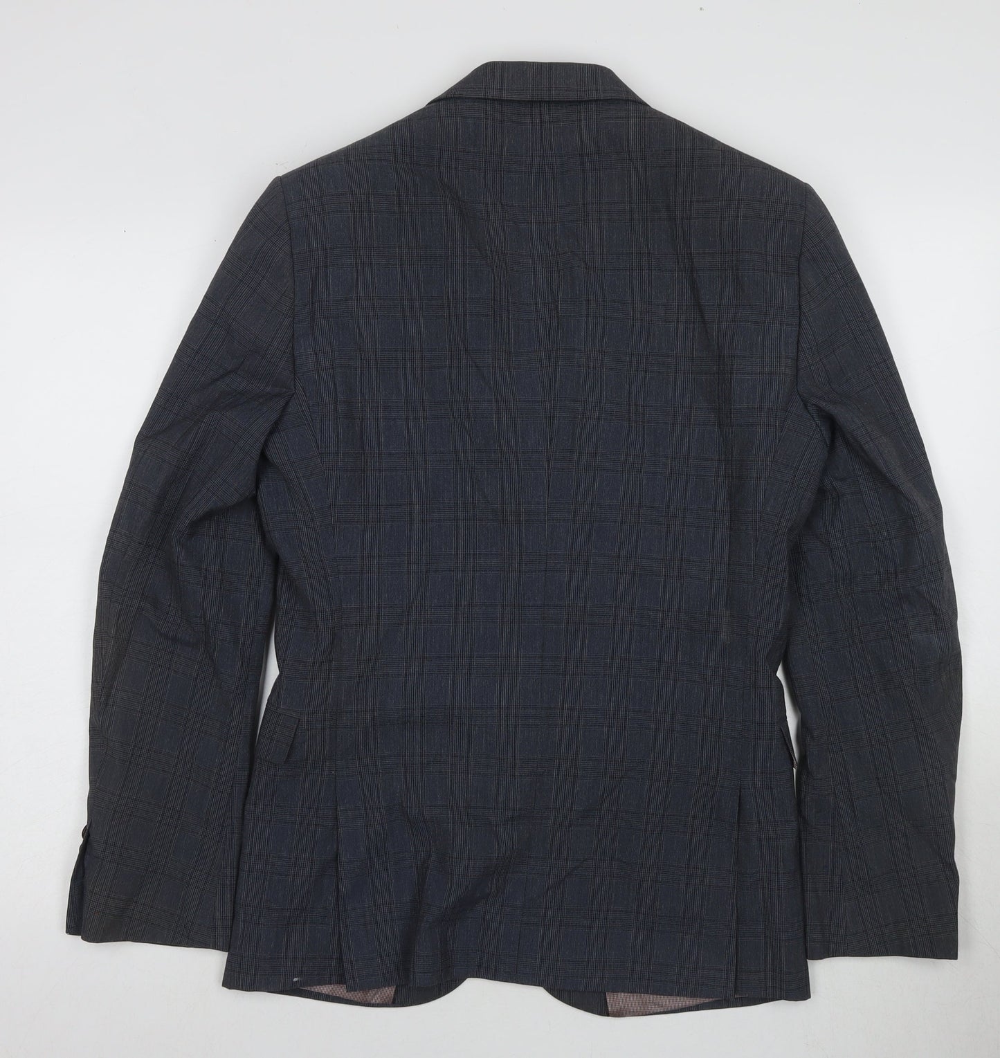 Next Men's Blue Check Blazer, Size 36, Classic Style
