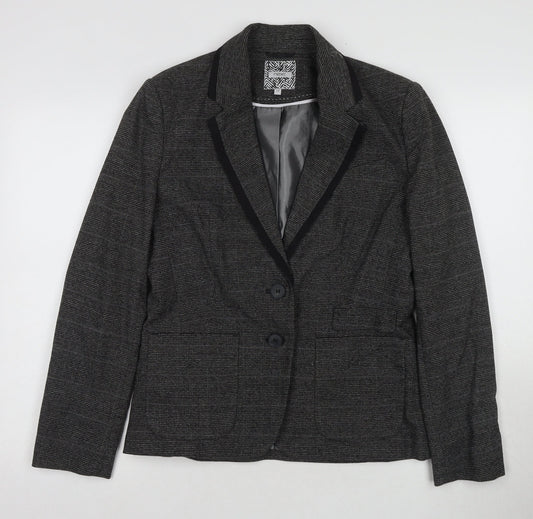 Next Women's Black Blazer Size 12 Classic Checked
