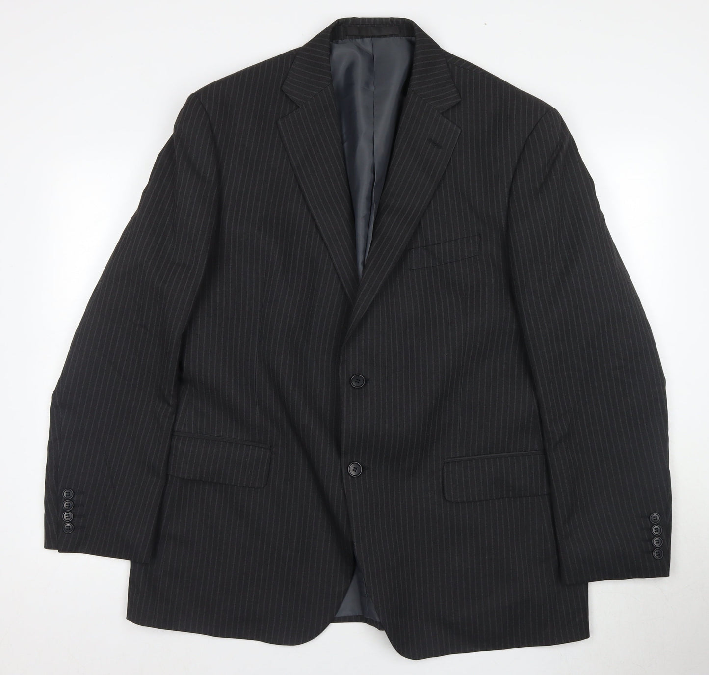 Marks and Spencer Men's Black Striped Suit Jacket, 42R