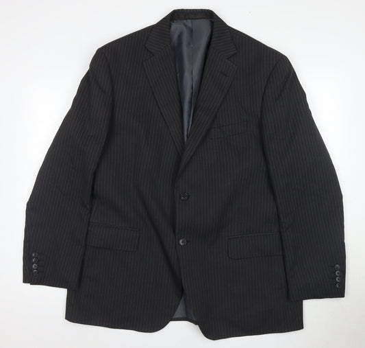 Marks and Spencer Men's Black Striped Suit Jacket, 42R