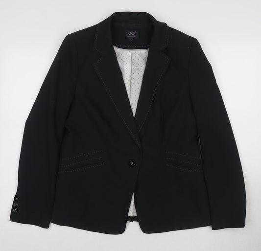 Marks and Spencer Women's Black Blazer Size 14