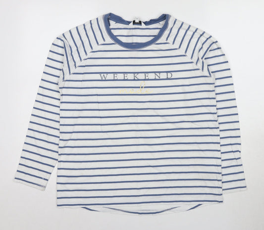 Next Women's Blue Stripe Long Sleeve Nightshirt UK 14