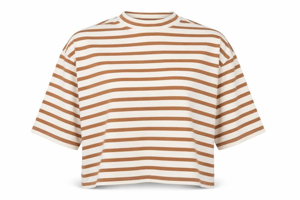 ASOS Women's Brown Striped Top, Size 12, Casual Jersey