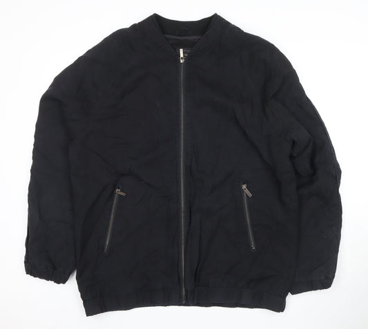 River Island Men's Black Bomber Jacket Size 4