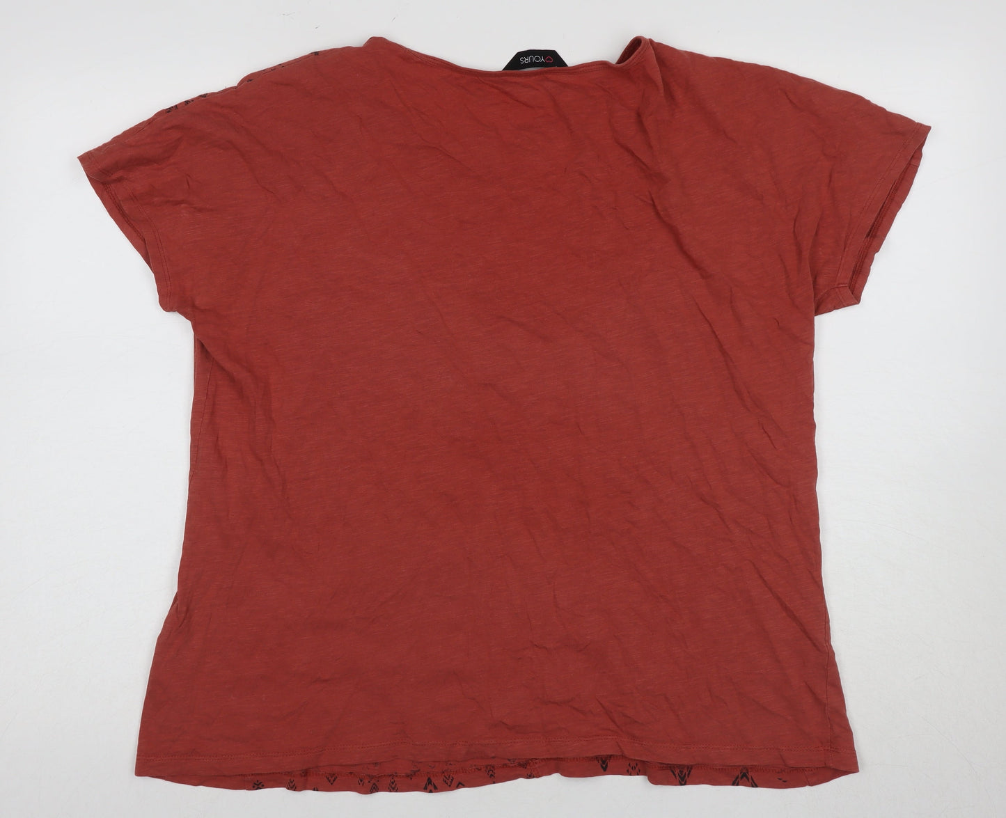 Yours Women Red Geometric T-Shirt Size 20 Aztec Style