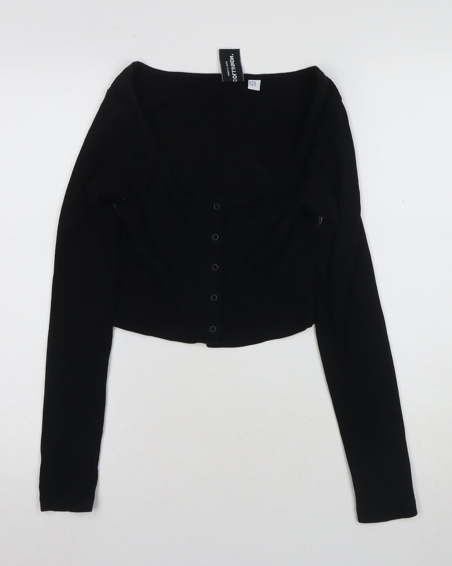 Collusion Women's Black Off-the-Shoulder Cropped Blouse
