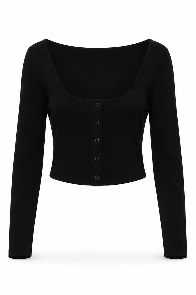 Collusion Women's Black Off-the-Shoulder Cropped Blouse