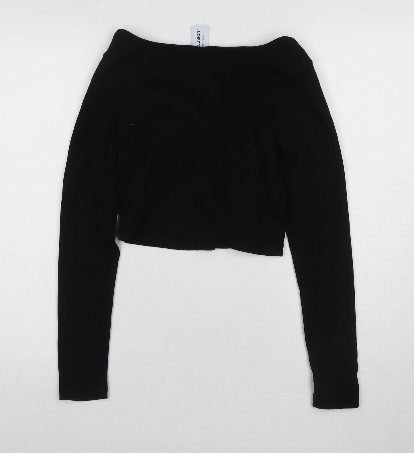 Collusion Women's Black Off-the-Shoulder Cropped Blouse