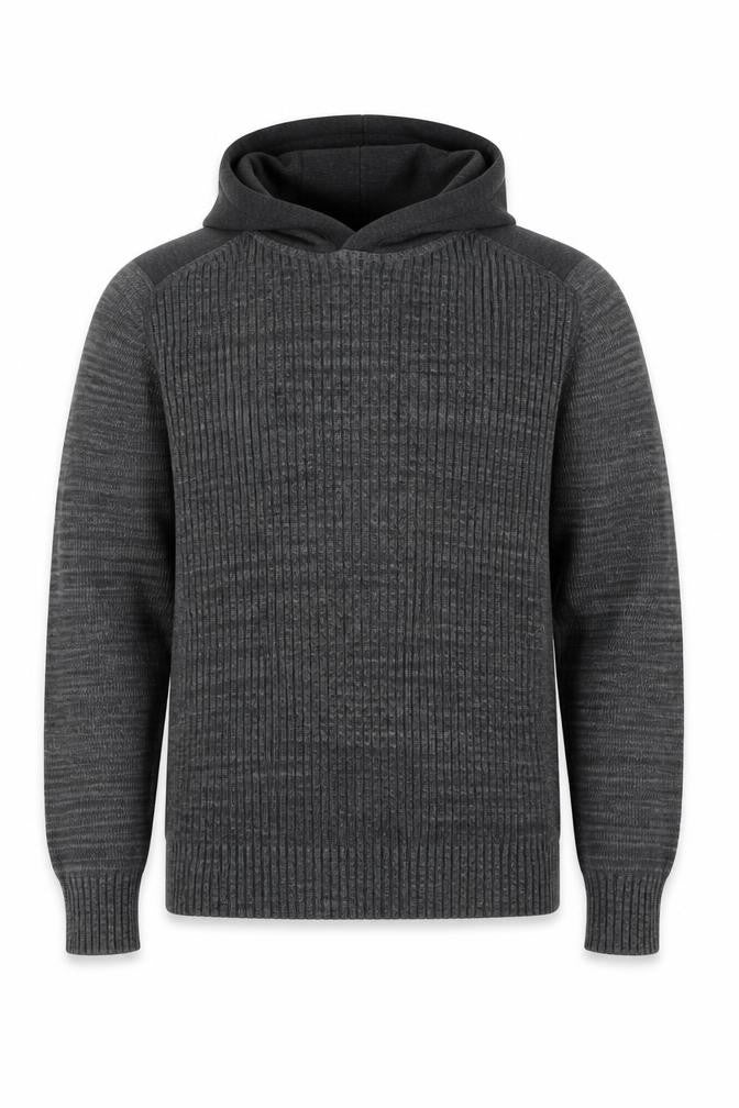 Next Men's Grey Cotton Hooded Pullover Jumper, Size S