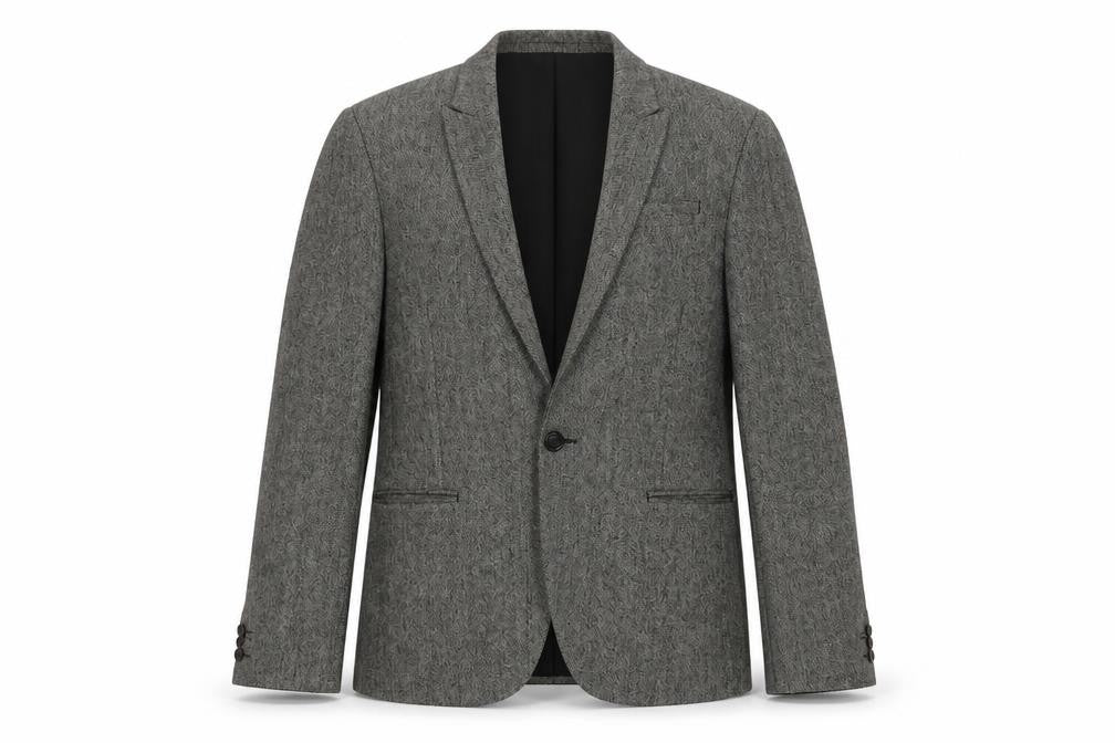 River Island Men's Grey Blazer L Notch Lapel