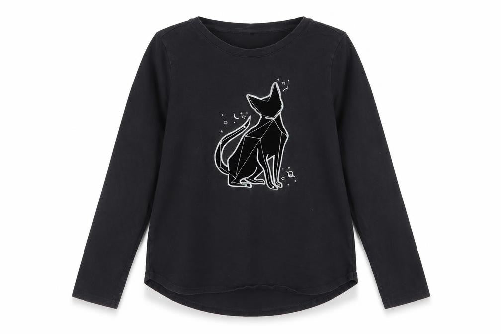 Gap Kids Black Long Sleeve Graphic T-Shirt 14 Years