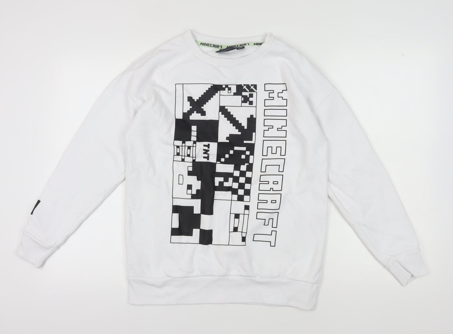 Minecraft Unisex Kids White Pullover Sweatshirt 13-14 Years