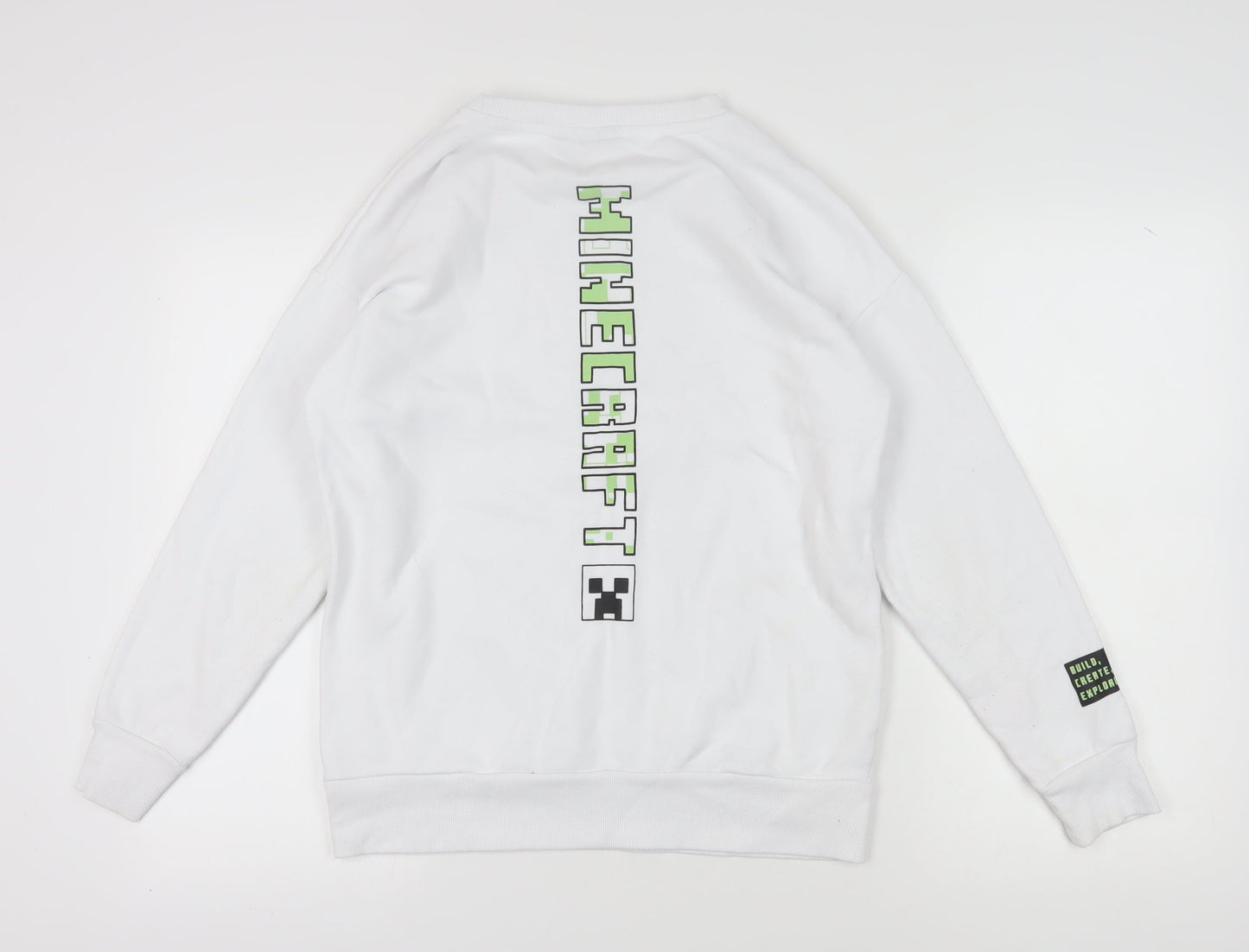 Minecraft Unisex Kids White Pullover Sweatshirt 13-14 Years