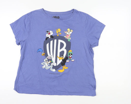 Warner Bros. Blue Cartoon T-Shirt, L, Unisex Adults