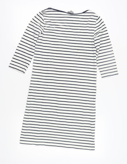 Back view of Jaeger Women's Striped Shift Dress XS Casual