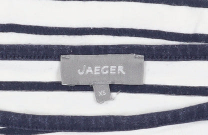 Close-up detail of Jaeger Women's Striped Shift Dress XS Casual