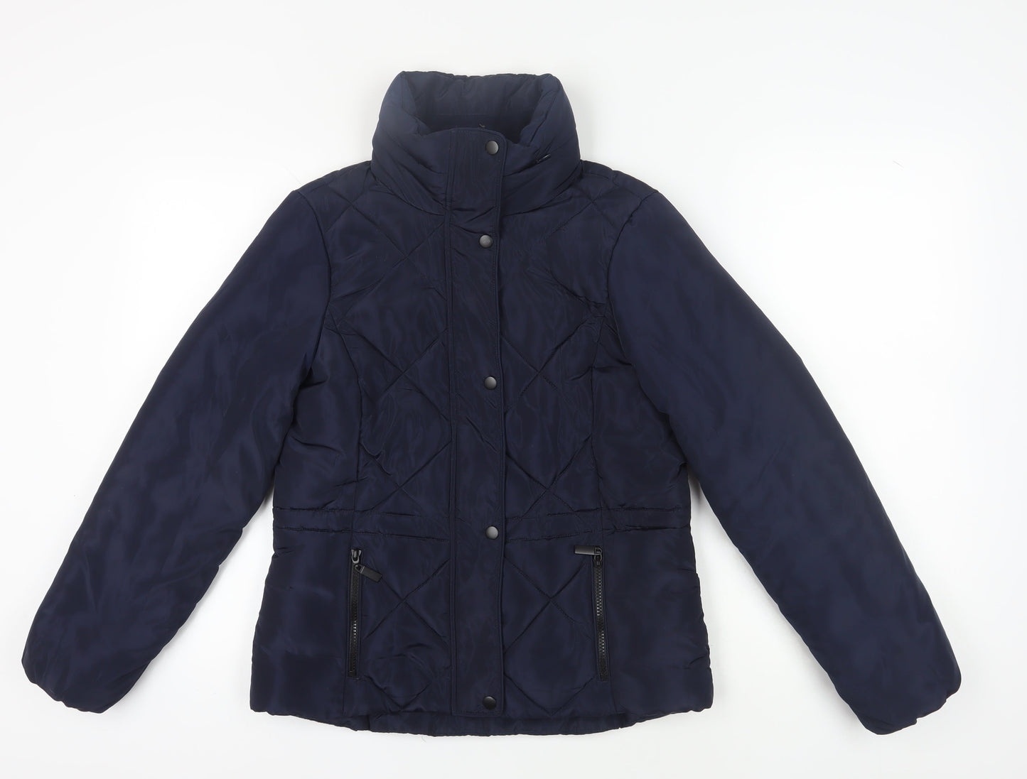 Marks and Spencer Women's Blue Puffer Jacket Size 10 - Winter Essential