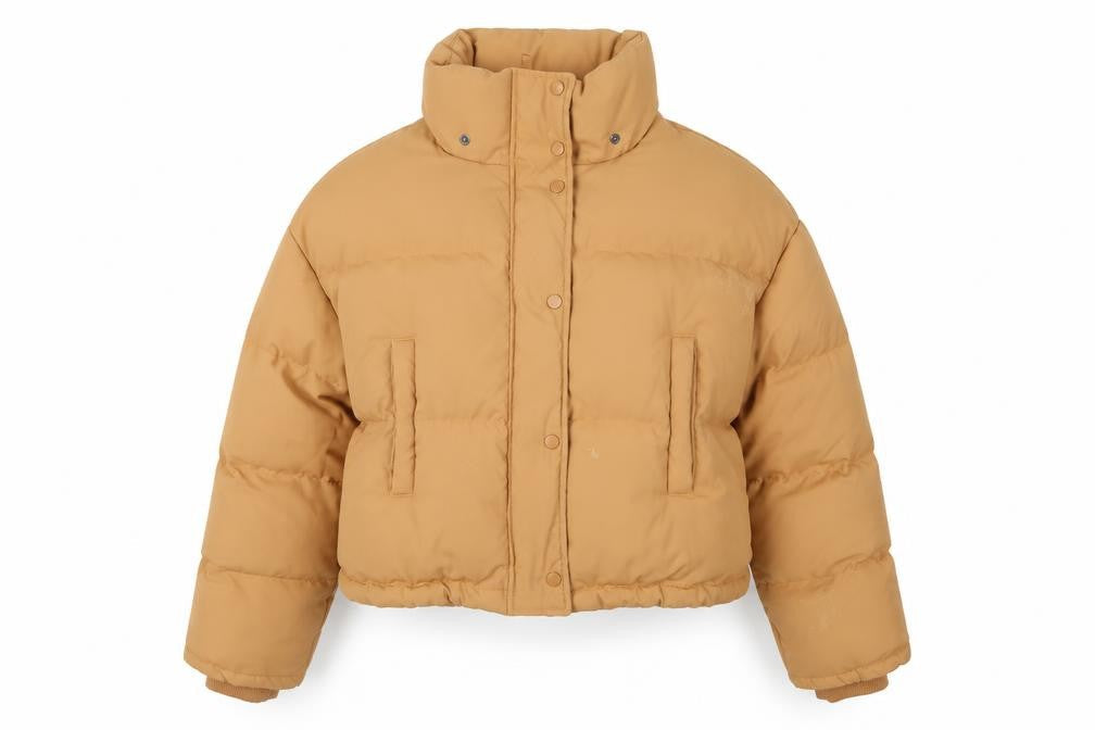 H&M Women's Beige Puffer Jacket Fits Size 4 Winter Style