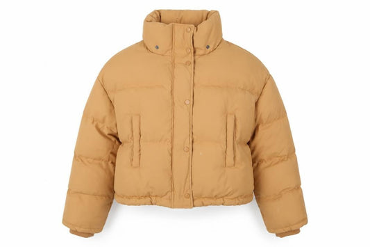 H&M Women's Beige Puffer Jacket Fits Size 4 Winter Style