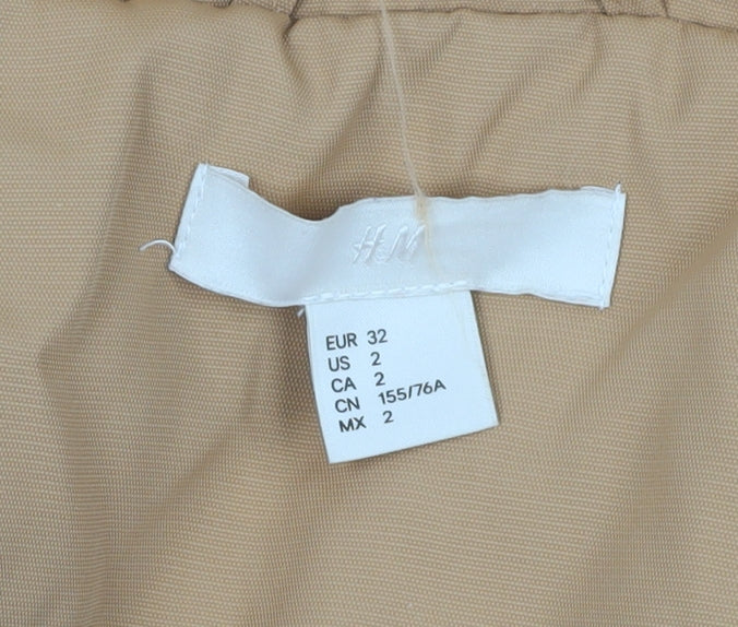 H&M Women's Beige Puffer Jacket Fits Size 4 Winter Style