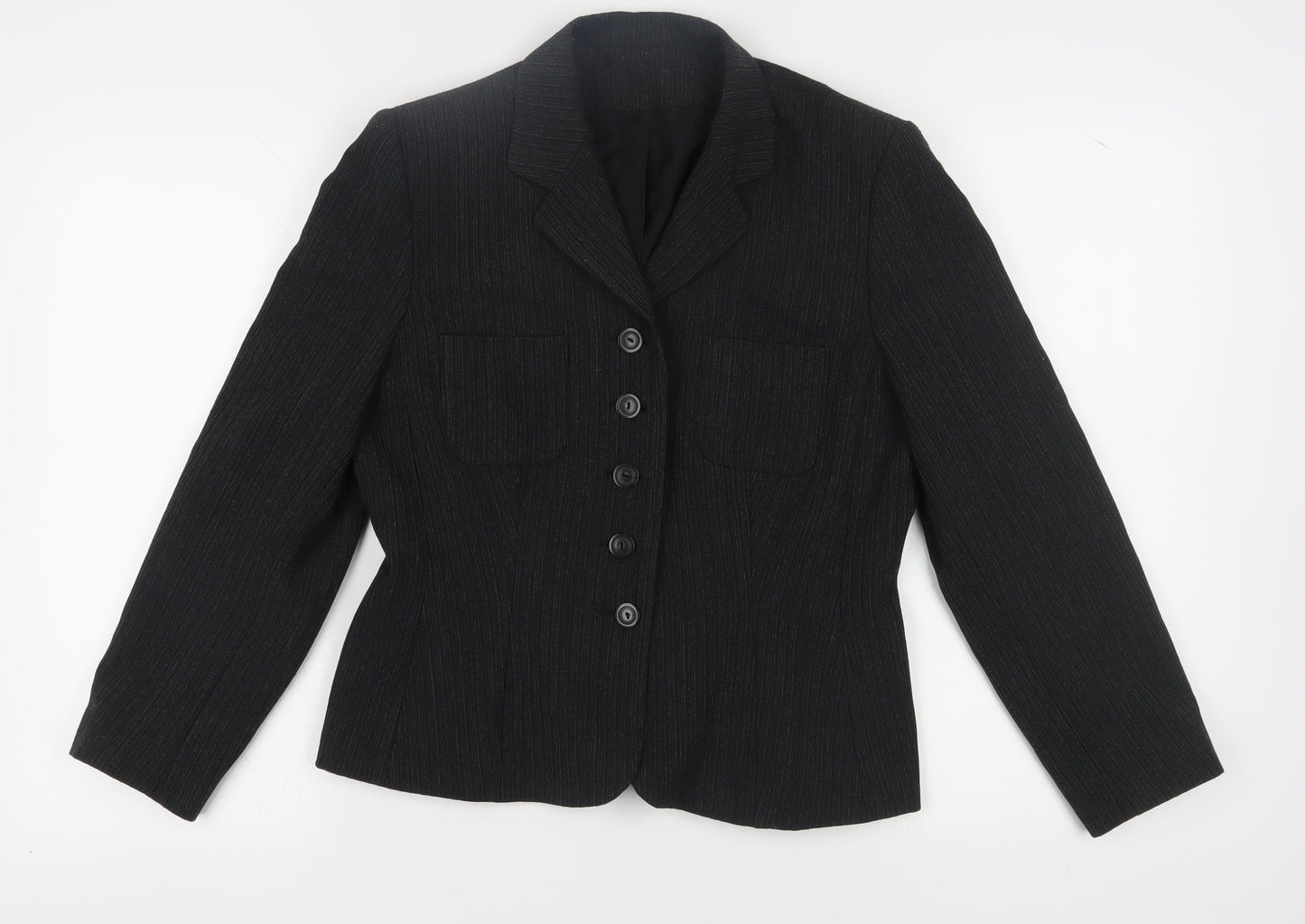 Petite Principles Black Pinstripe Women's Suit Jacket
