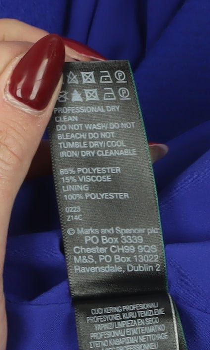 Marks and Spencer Women's Blue Overcoat - Size 12