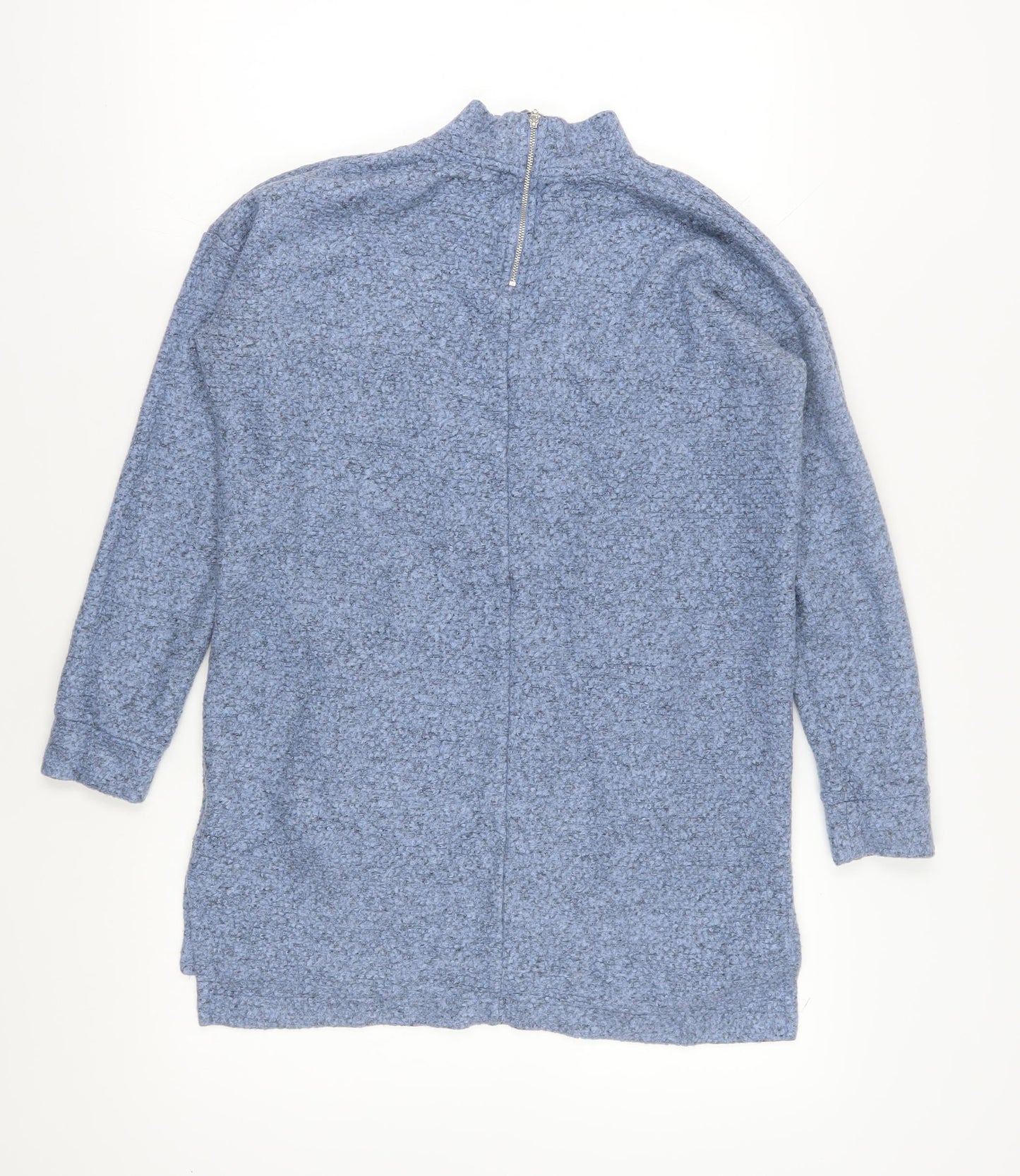 Next Women's Blue Knit Jersey Mock Neck Top - Size 10